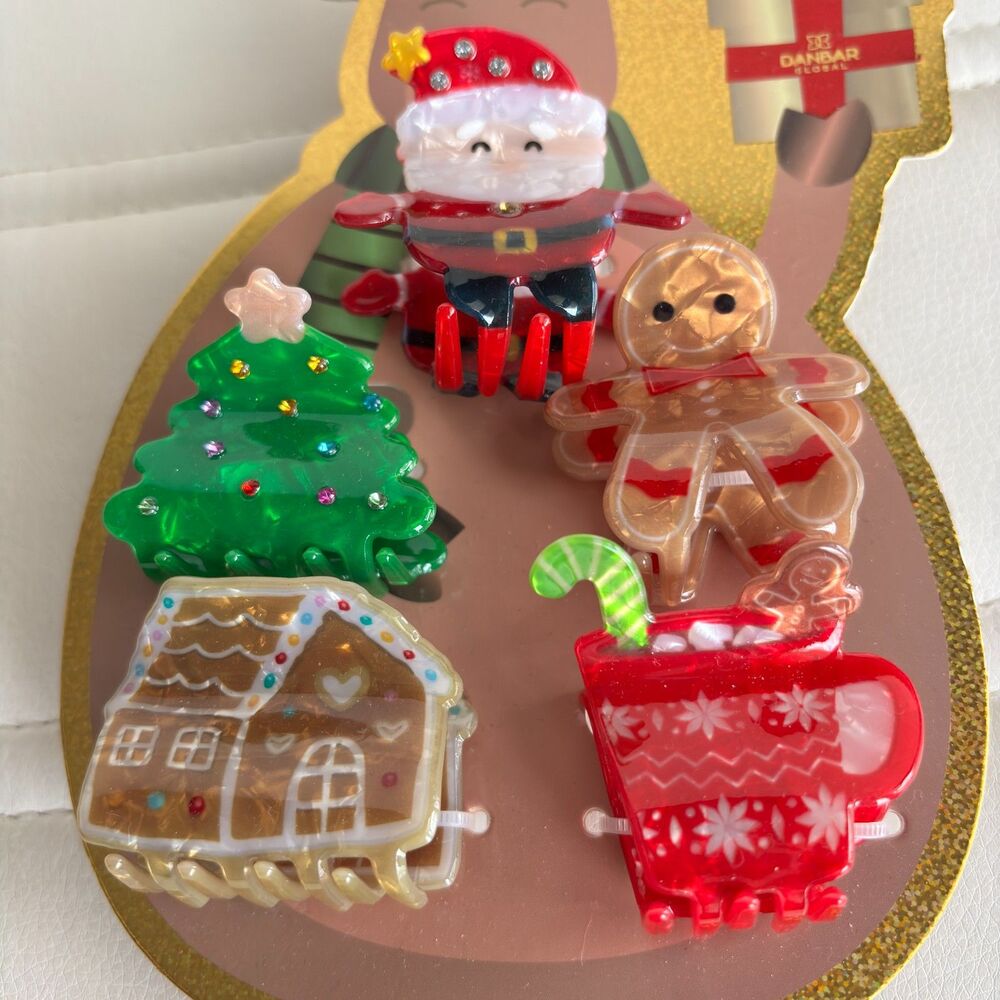 DANBAR Set Of 5 Christmas/Holiday/ Festive Small Hair Clips